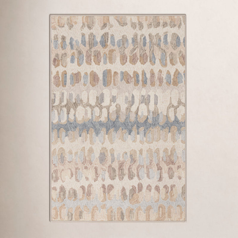 Paint Chip Natural Machine Washable Rug, Rectangle 6' x 9'