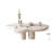 Cloud Shaped Coffee Table, Modern White End Table with 3-Leg Triangular Base, Compact Accent Table for Living Room-1808981321
