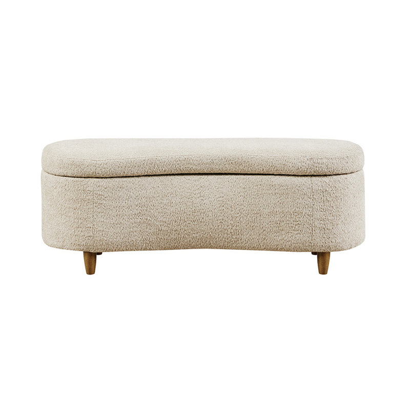 Bailey 48" Beige Boucle Flip Top Storage Bench
