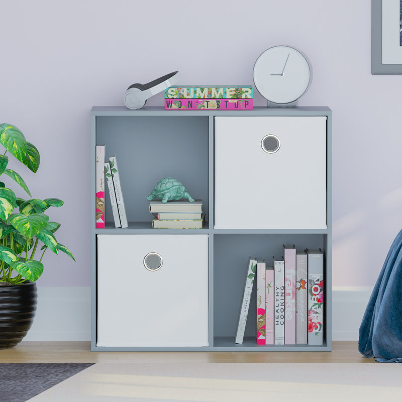 Herlinde 64.5cm H x 65cm W Cube Bookcase, Grey