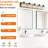 40" Vanity , 5- Bath Wall Lamp, Clear Glass Shades, Black And Wood Grain, Industrial Energy Bathroom Fixture, Sconce With