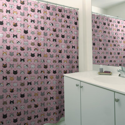 Rideau de douche simple Kitty Cat