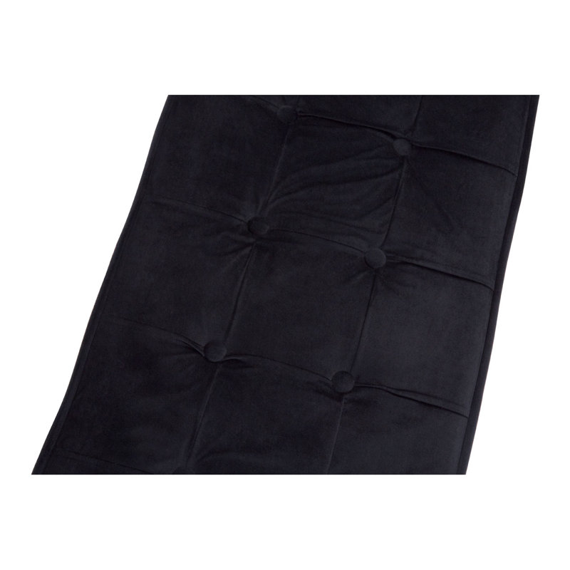 Redd Velvet Upholstered Bench, Black, Silver, 56" H x 120" L x 40" D