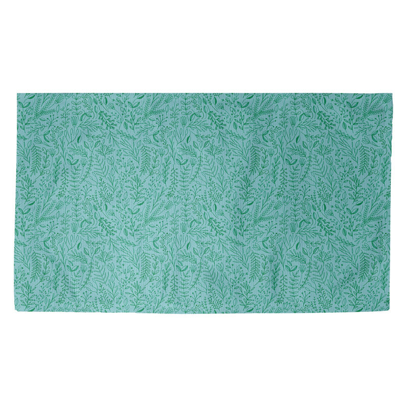 Paillasson intérieur dobby ditsy floral Avicia, Rectangle 3 pi 3 po x 5 pi 3 po, Bleu sarcelle