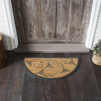 Buzzy Bees Coir Rug Half Circle 16.5x33