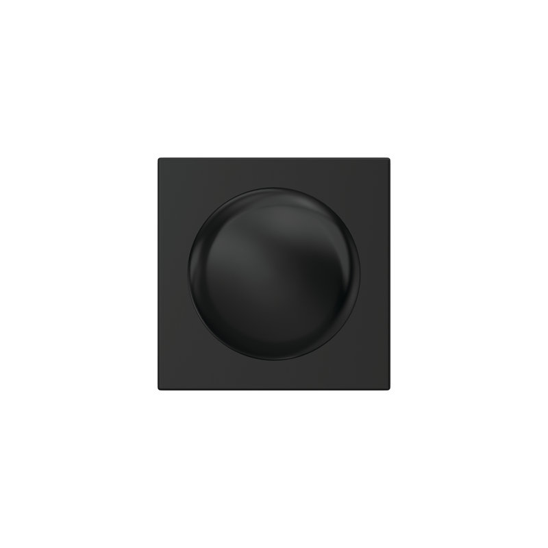 Plymouth Non-Turning Knob with Collins Trim, Matte Black