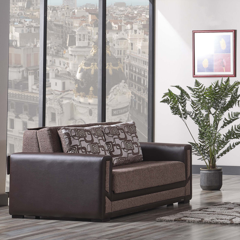 Annalie Upholstered 70'' Sleeper Sofa, Brown Chenille