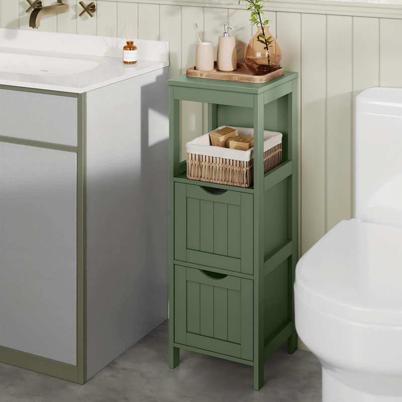 Oxfordshire Free-Standing Linen Cabinet, 35" H x 12" W x 12" D, Green