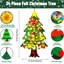 Arbre de Noël en feutre bricolage pour enfants, arbre de Noël en feutre éclairé 3,8 pi, 33 pièces ornements suspendus arbre de Noël pour enfants