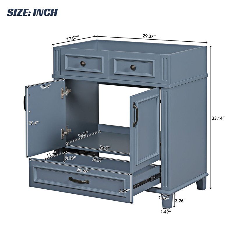 29.37'' Single Bathroom Vanity Base Only