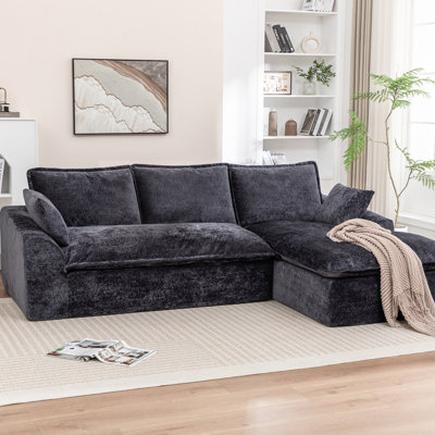 Canapé modulaire compressé sans os de 103 po sans assemblage requis avec coussins