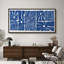 «Abstract Botanical Indigo Impressions Bold Blue Abstract Floral», reproduction d'art sur toile-111375983-98042064