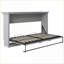 Panneau de fibres à densité double Structure de lit escamotable en métal sans sommier gris nécessaire pour les petits espaces Chambre d'amis