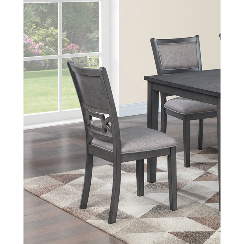Mobilier de salle à manger gris 6 pièces ensemble table à manger 4 chaises d'appoint A