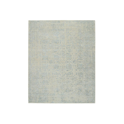 Tapis oriental gris en laine et soie tissé à la main 8 pi 1 po x 10 pi 0 po - MOA10265034
