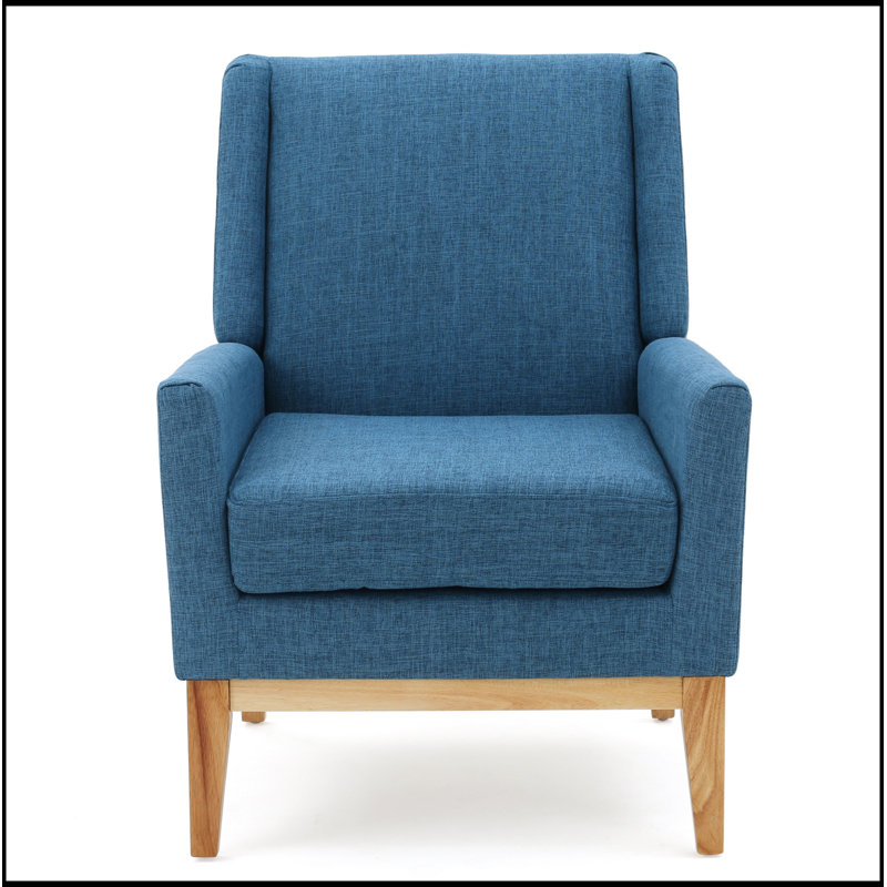 Versatile Four-Legged Fabric Armchair for Various Occasions and Comforts, Blue