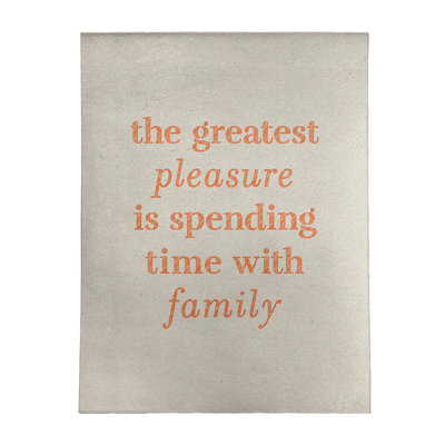 Tapis en chenille en polyester avec citation «Love & Family» Quotes