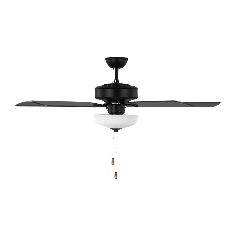 Ventilateur de plafond 52 po, Noir minuit / noyer américain, Nuit noire