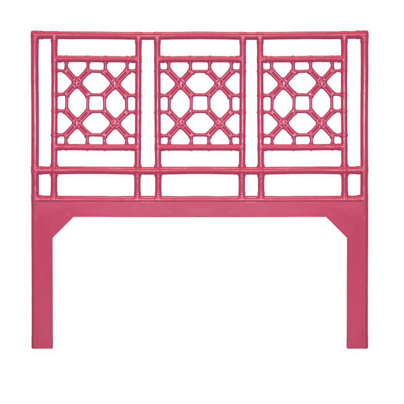 Lattice Back Platform Bed, Queen, Hot Pink