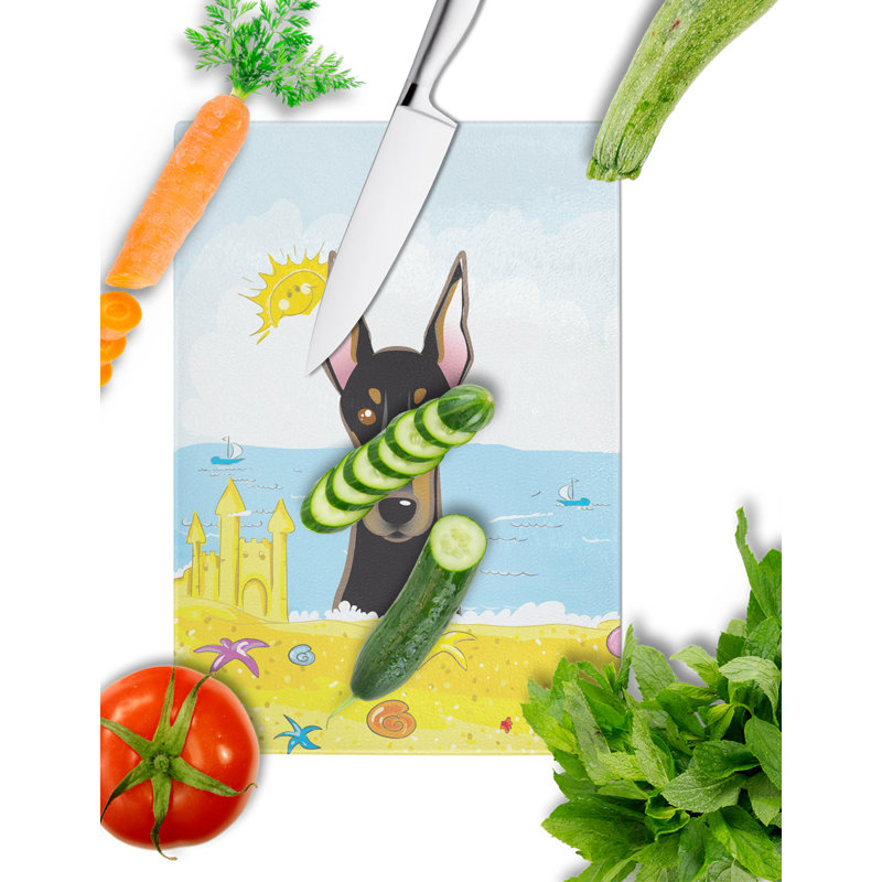 Planche à découper en verre trempé d’été caroline, Doberman