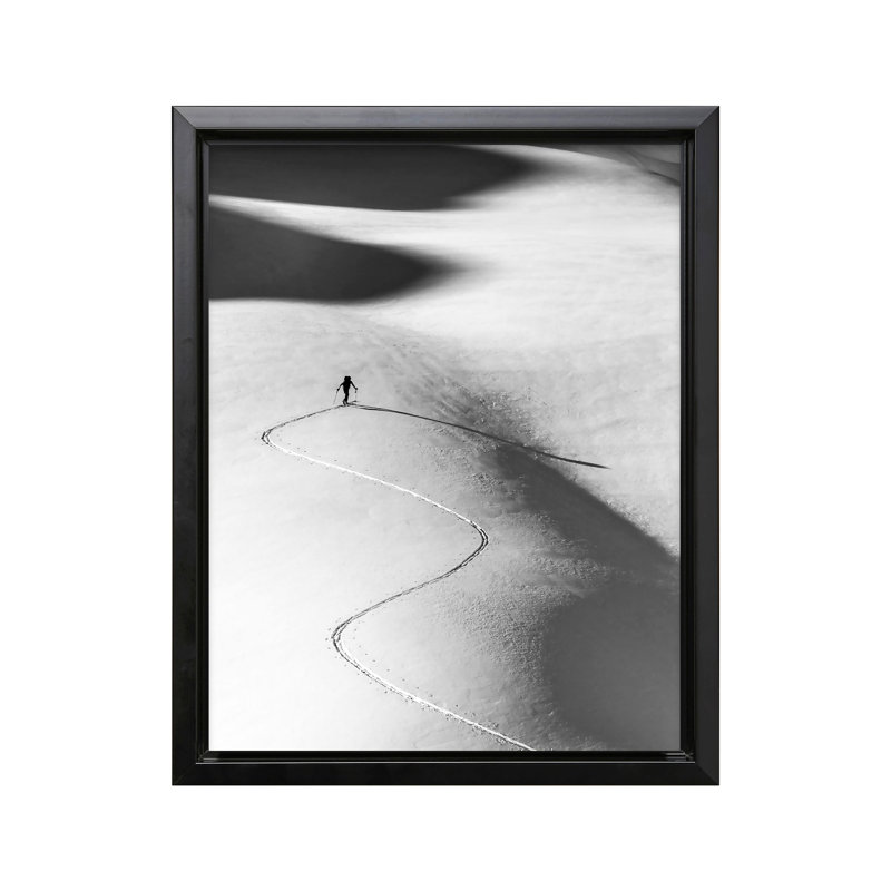 Hiver, neige, ski, Black Framed, Canvas, 18"H x 24"W