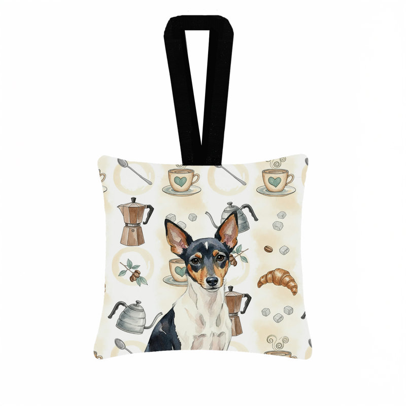 Ornement carré en tissu Toy Fox Terrier, Fox-terrier jouet
