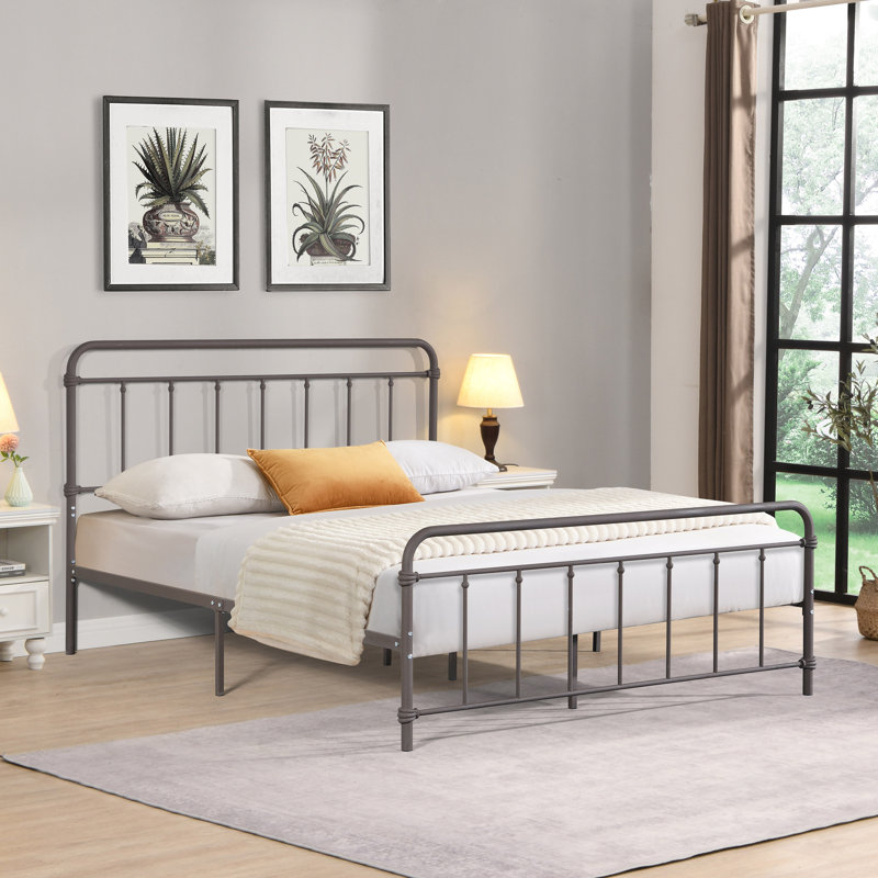 Justine Metal Slat Bed, Queen, Copper