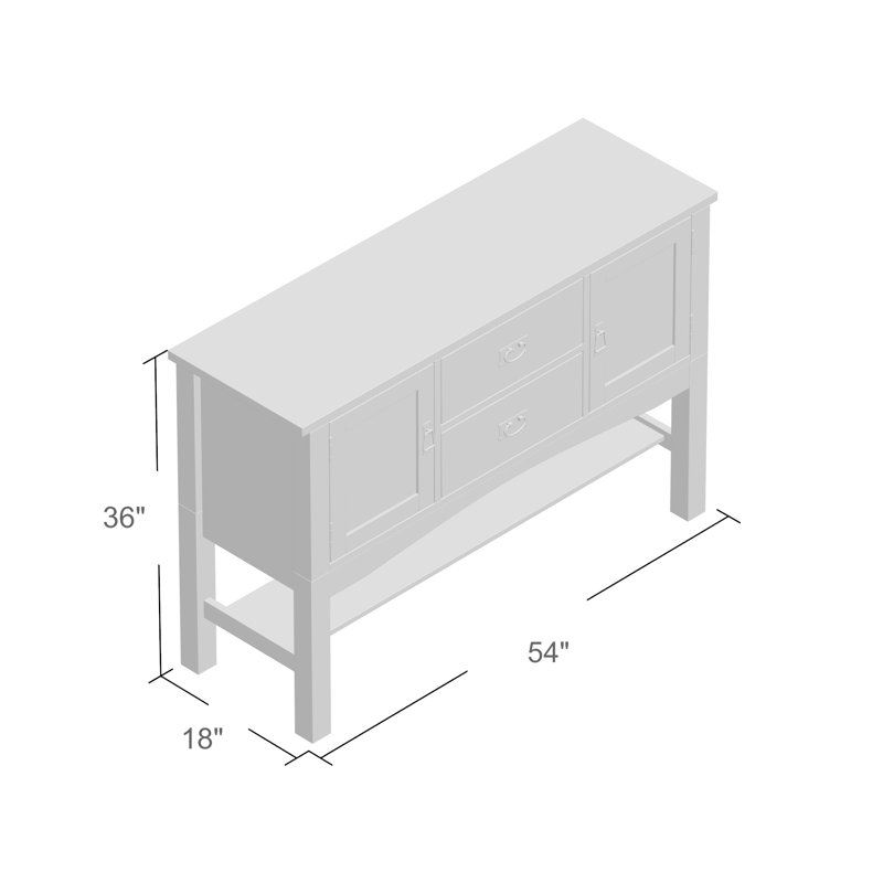 Isaiah 54'' Solid Wood Sideboard