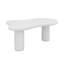 Table basse Cloud, table basse moderne irrégulière 44 po x 25,9 po avec plateau en panneau de fibres à densité moyenne de 1,5 po d'épaisseur, bord arrondi et 3 pieds robustes-121081855