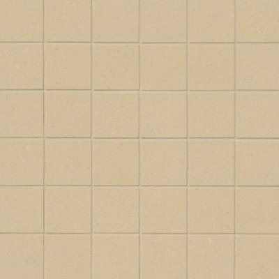 Brevona Bisque 12 in. x 12 in. Matte Porcelain Concrete Look Mosaic Floor and Wall Tile