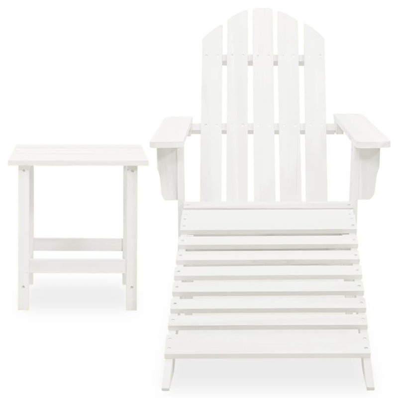 Levens Fir Outdoor Adirondack Set, White