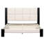 Structure de grand lit Boucle avec tête de lit carrée, beige et noir