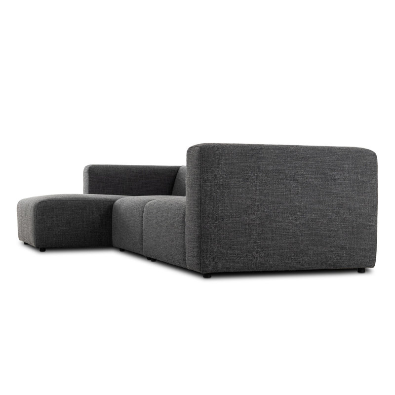 Lawndale Sectional, Saxon Charcoal Polyester Blend, Left Hand Facing