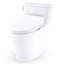 TOTO Aurora WASHLET+ S5 One-Piece Elongated 1.28 GPF Universal Height Toilet with CEFIONTECT, Cotton White - MW6863446CEFG#01