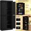 Armoire de cuisine autoportante noire de style nordique avec tablettes réglables à 6 niveaux et portes magnétiques, l 30 po x P 16 po x H 72,5 po-363432429