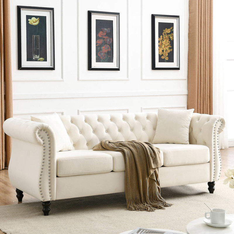 Velours beige 3+ - Structure ergonomique et garniture tendance style classique