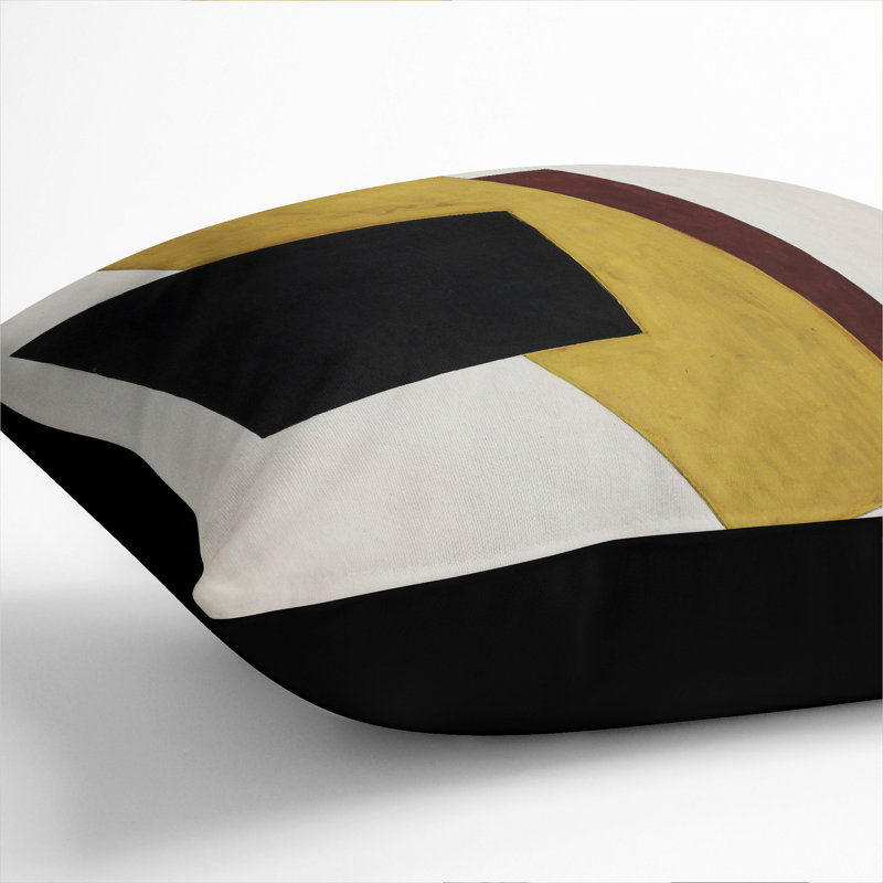 Composition Vol.6 Square Throw Cushion, 55cm H x 55cm W x 20cm D, Black