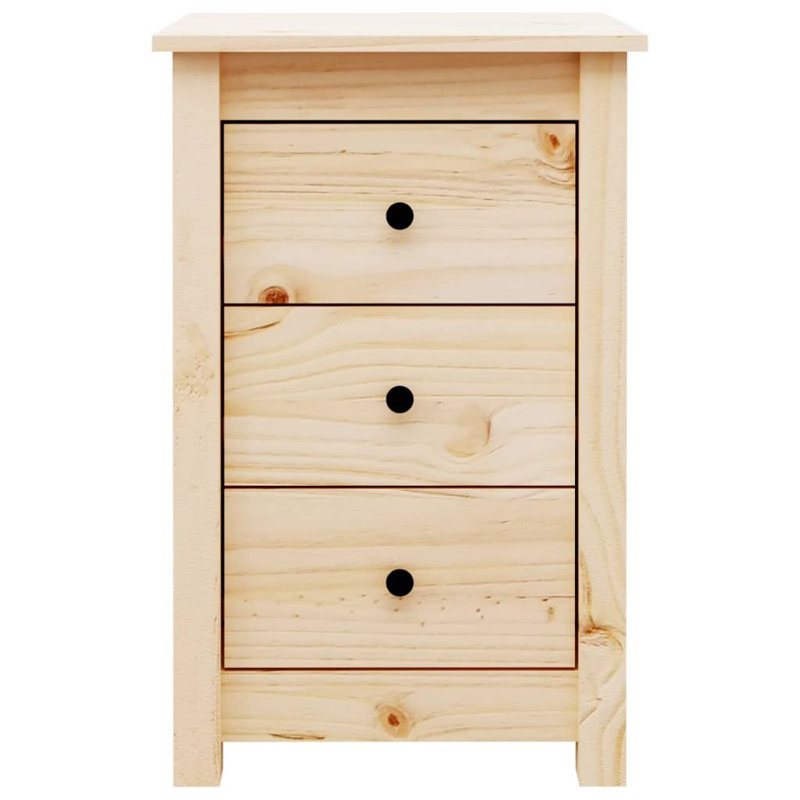Poulson 40cm W Solid Wood Bedside Table, Brown