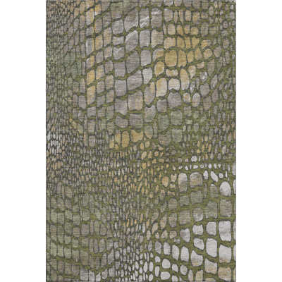 Premium Machine Washable Lukas AMF988 Squares Rug