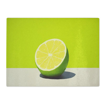 Lime Fruit Minimalism  Glass Chopping Board