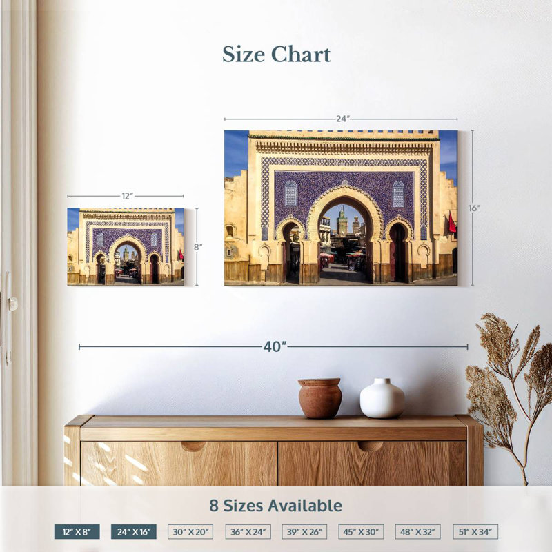 Porte Bab Bou Jeloud, H 16 po x l 24 po