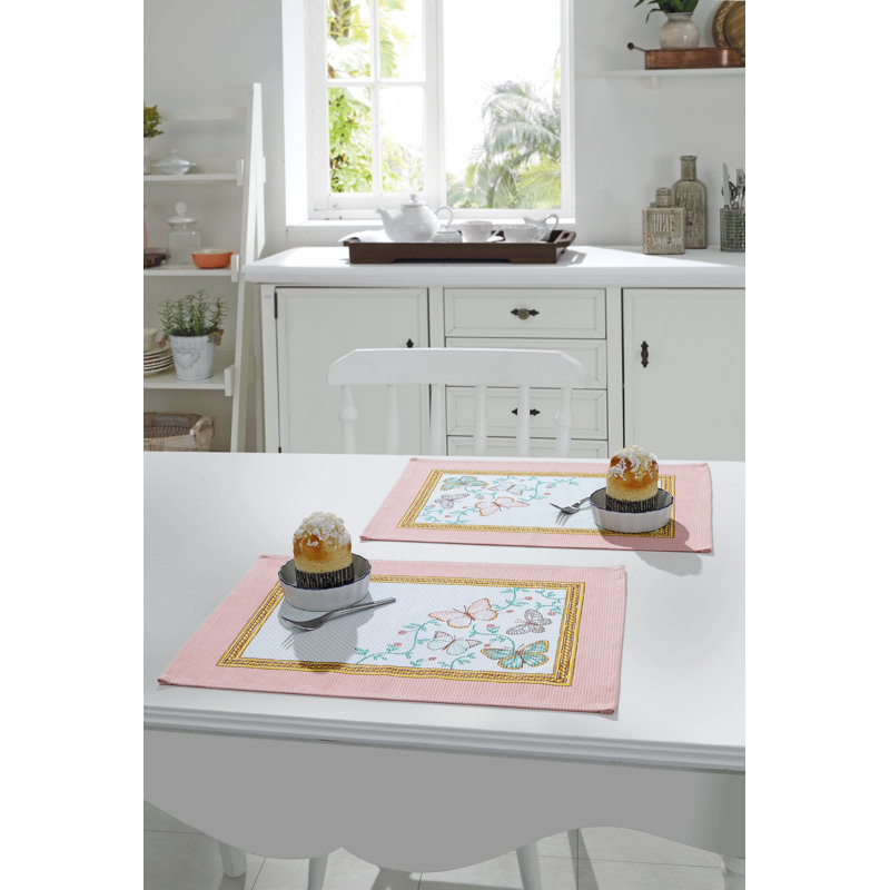 Ensemble de 4 napperons 18 x 12 papillons