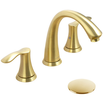 Widespread 2-Handle Bathroom Faucet with Drain Assembly