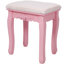 Ensemble de coiffeuse 4 tiroirs avec miroir et tabouret rembourré-1551406977