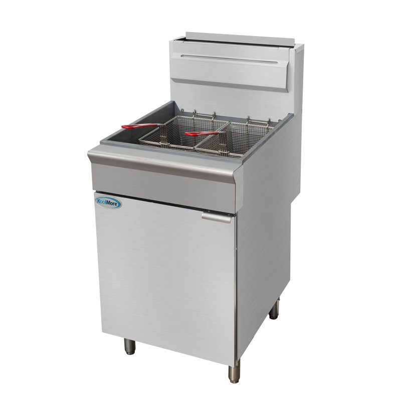  50 lb. Floor Standing Liquid Propane Commercial Fryer with 120,000 BTU in Stainless-Steel, ETL Listed, 75 lb.