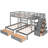 Gray Full Over Twin & Twin Triple Bunk Bed with Staircase Drawers, Wood Bed Frame with Guardrails
