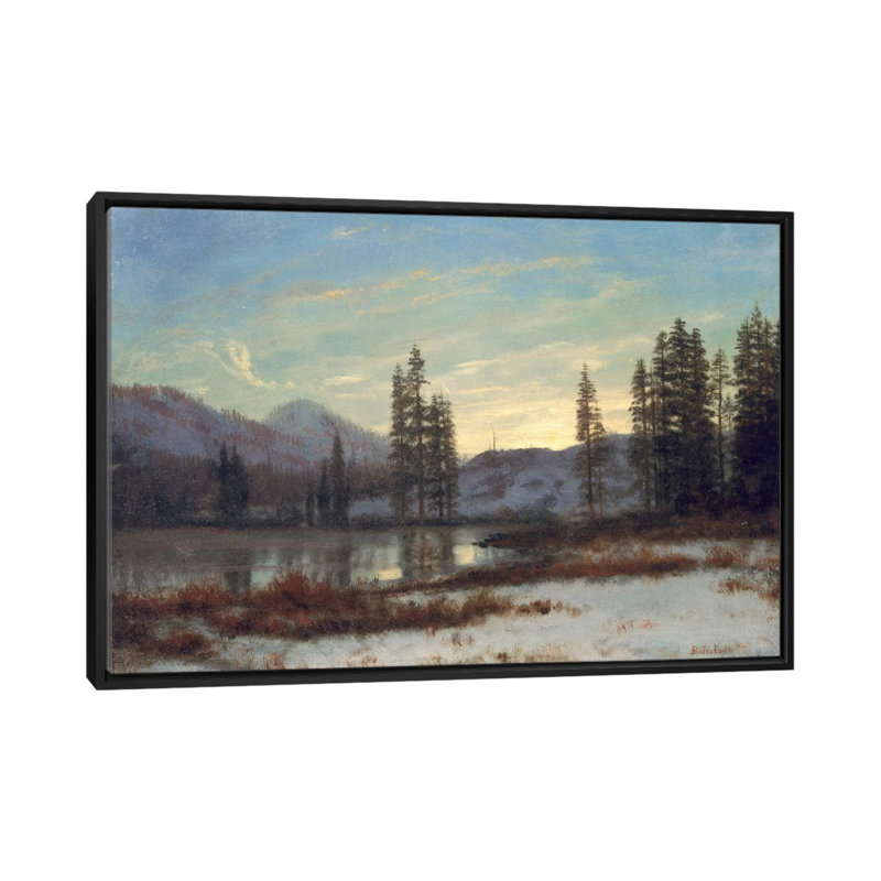 «Snow in the Rockies», impression sur toile, H 18 po x l 26 po x P 1,5 po, Toile avec cadre noir, Pas de tapis