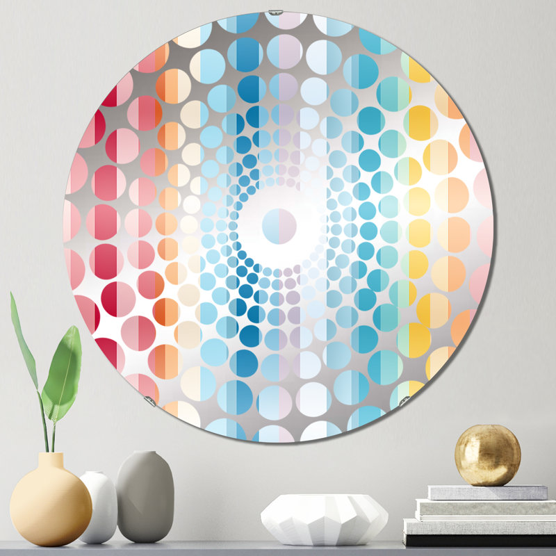 Motif rayé arc-en-ciel à rayures Candyland - cercles concentriques, 23,6 po x 23,6 po