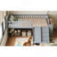 Structure de lit simple Lit simple avec tablette de rangement, avec glissière et échelle, lit plateforme avec garde-corps, aucun sommier requis, assemblage facile, gris-595197890