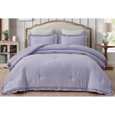 Nora Washed Microfiber Ruffled Comforter Set